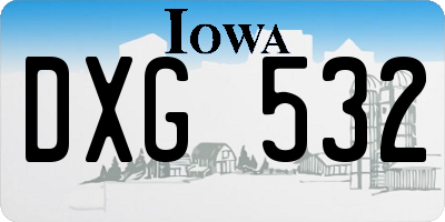 IA license plate DXG532