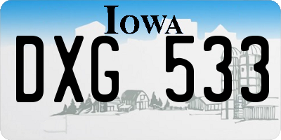 IA license plate DXG533