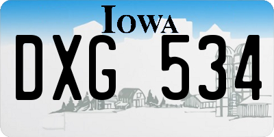 IA license plate DXG534