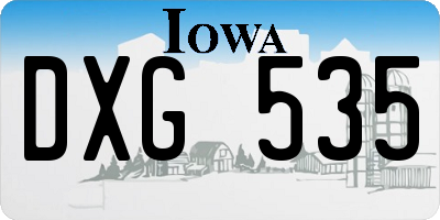 IA license plate DXG535