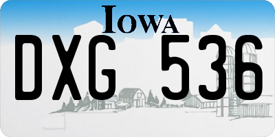 IA license plate DXG536