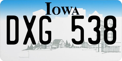 IA license plate DXG538