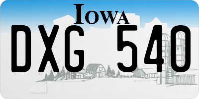 IA license plate DXG540