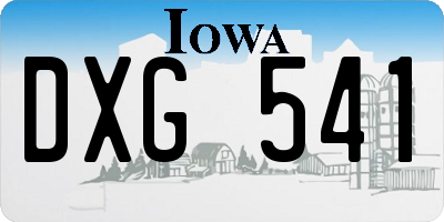 IA license plate DXG541