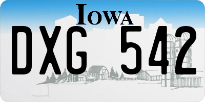 IA license plate DXG542
