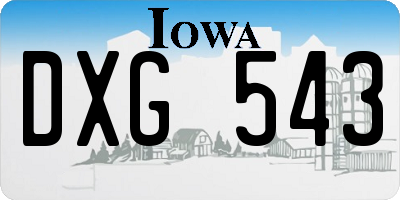IA license plate DXG543