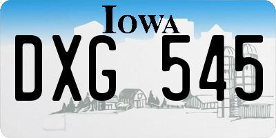 IA license plate DXG545