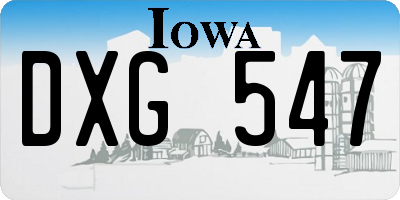 IA license plate DXG547