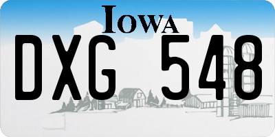 IA license plate DXG548