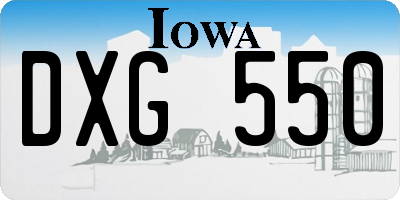 IA license plate DXG550