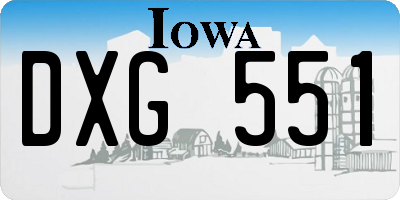 IA license plate DXG551