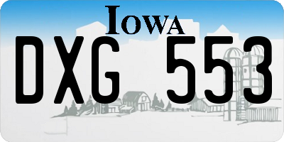 IA license plate DXG553