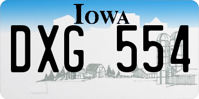 IA license plate DXG554