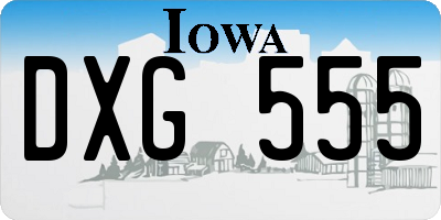 IA license plate DXG555