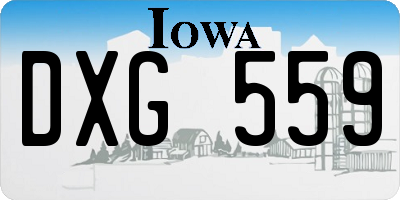 IA license plate DXG559