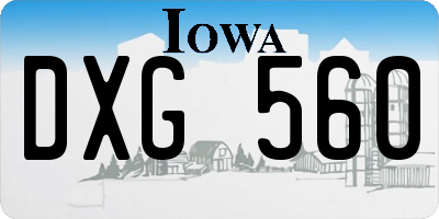 IA license plate DXG560