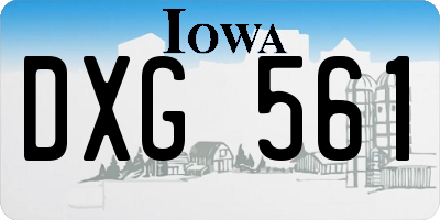 IA license plate DXG561