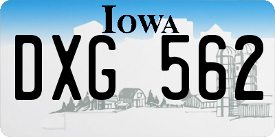 IA license plate DXG562