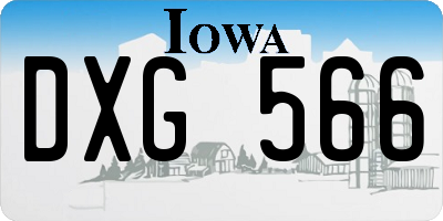 IA license plate DXG566