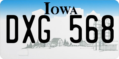 IA license plate DXG568