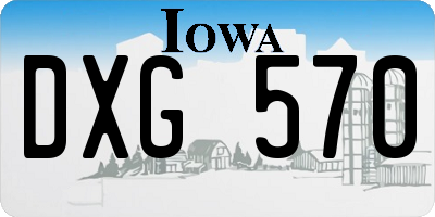 IA license plate DXG570