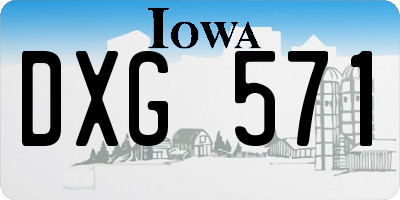 IA license plate DXG571