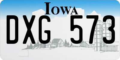 IA license plate DXG573
