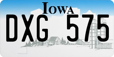 IA license plate DXG575