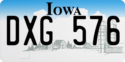 IA license plate DXG576