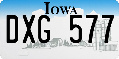 IA license plate DXG577