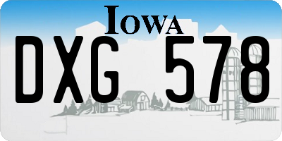 IA license plate DXG578