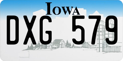 IA license plate DXG579