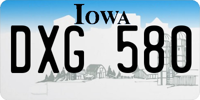 IA license plate DXG580