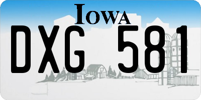 IA license plate DXG581