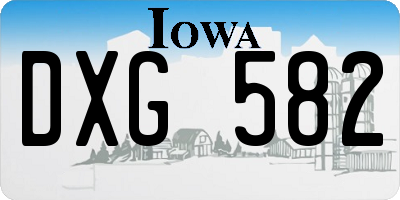 IA license plate DXG582