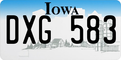 IA license plate DXG583