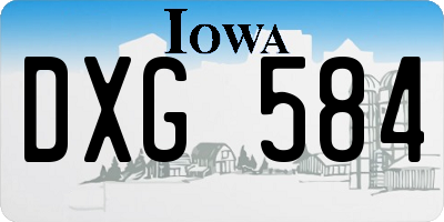 IA license plate DXG584