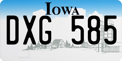 IA license plate DXG585