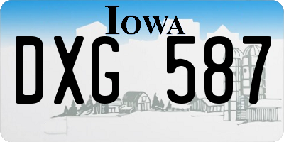 IA license plate DXG587