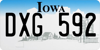 IA license plate DXG592