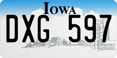 IA license plate DXG597