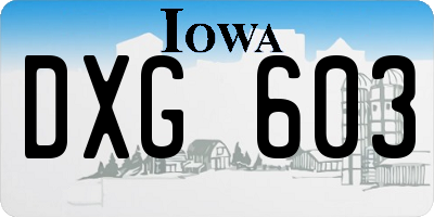 IA license plate DXG603