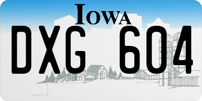 IA license plate DXG604