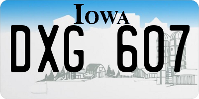 IA license plate DXG607