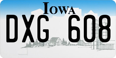 IA license plate DXG608