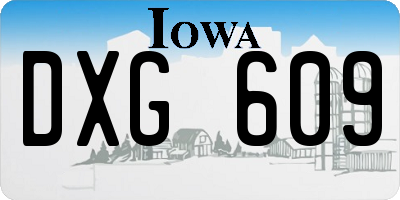 IA license plate DXG609