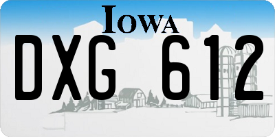 IA license plate DXG612