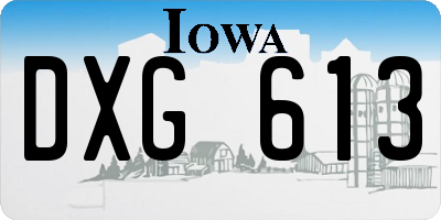 IA license plate DXG613