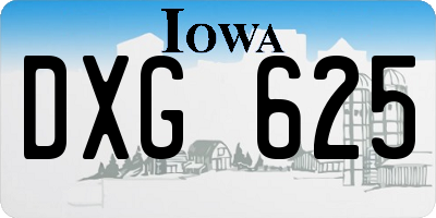 IA license plate DXG625