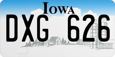 IA license plate DXG626